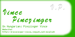 vince pinczinger business card